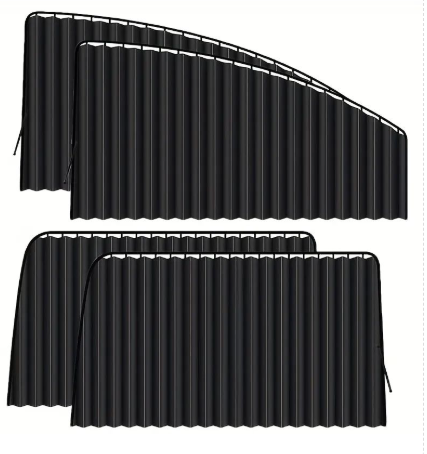 4pcs Portable Car Side Window Shade – UV Protection & Privacy