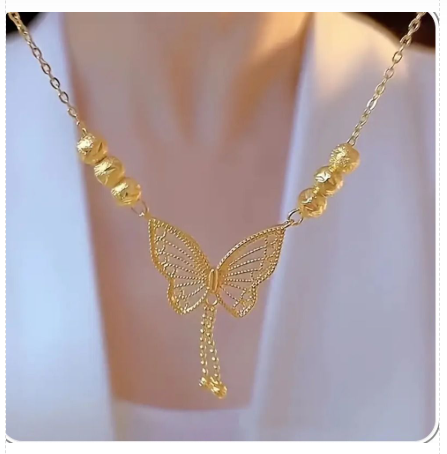gold-plated butterfly necklace for women
